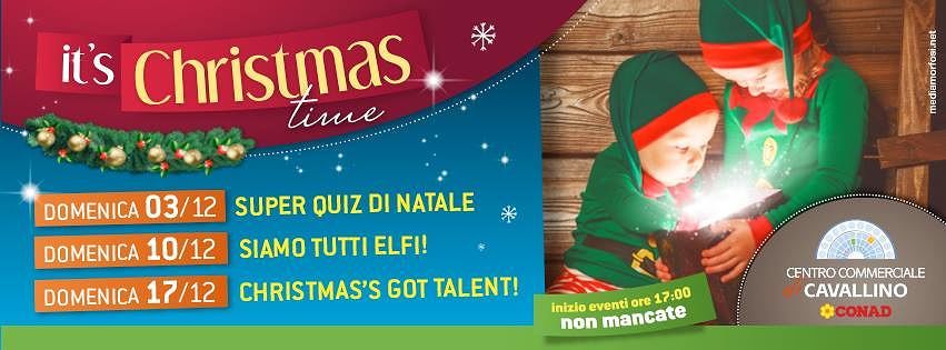 Locandina "It's Christmas Time" Centro Commerciale Cavallino