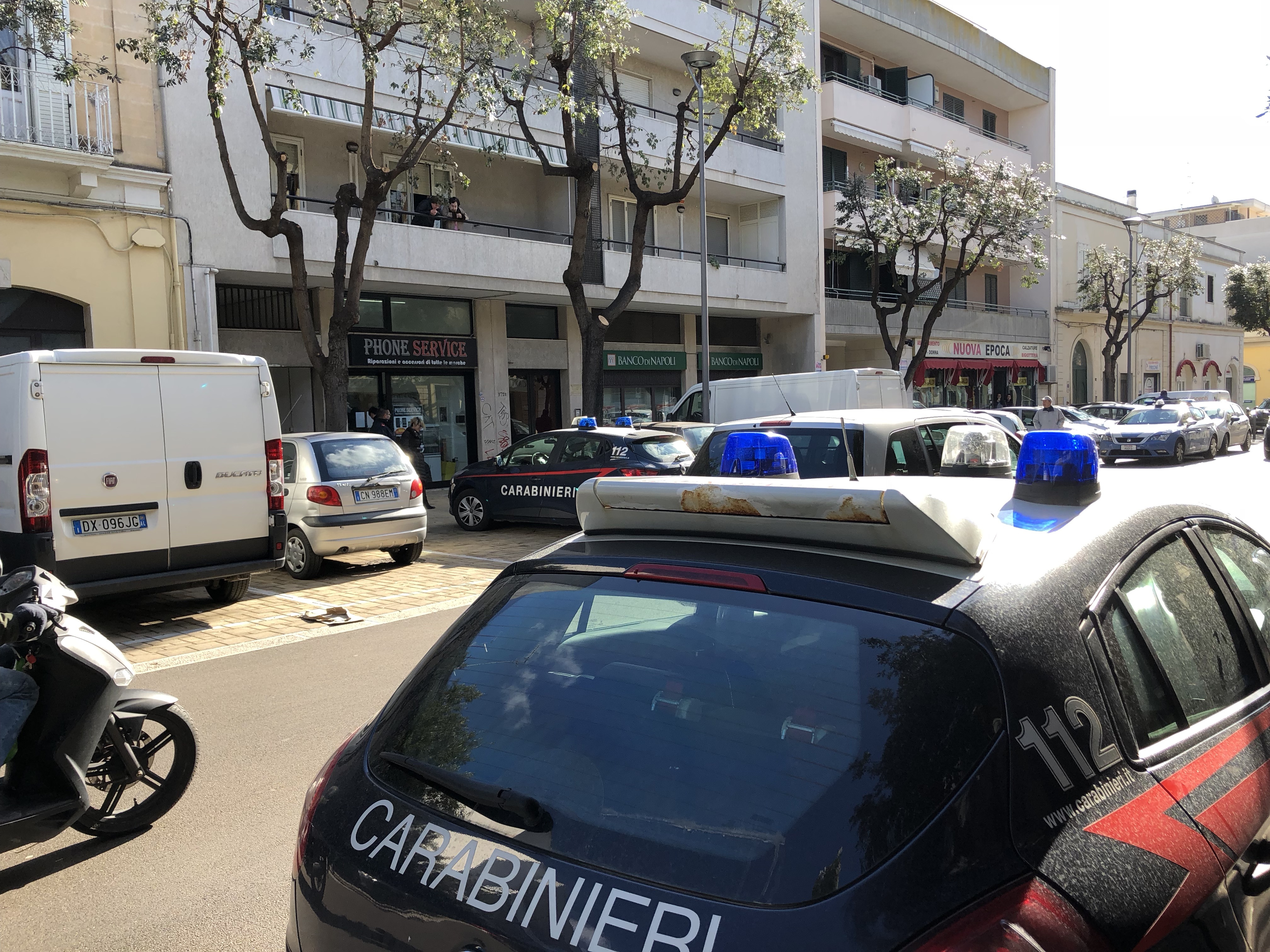 Le forze dell'ordine intervenute dopo la rapina