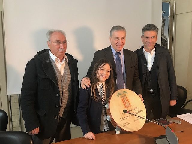La premiazione di Tommy Miglietta in Provincia nel maggio 2018