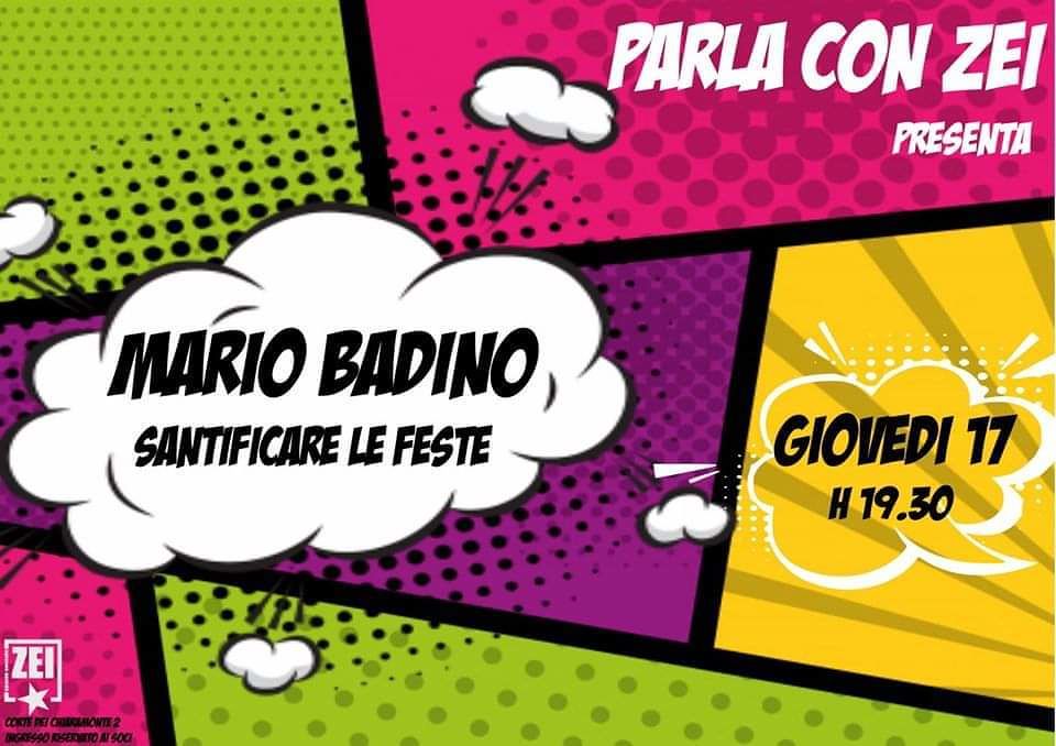 evento "Santificare le feste" presso ZEI - Spazio Sociale